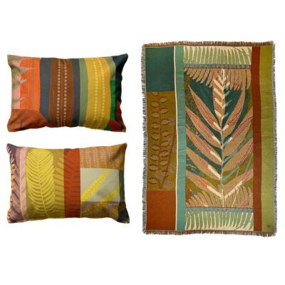 Funky leaves set NIN-NIT kussens en plaid